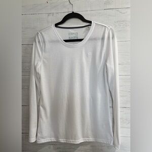 Adidas Climalite White Long Sleeve Athletic Top Women’s Medium Workout Tee